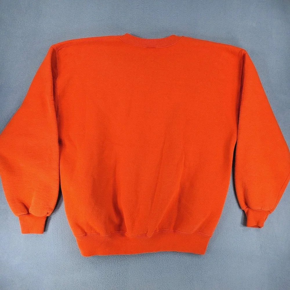 Vintage 90s Russell‎ Athletic Sweatshirt Orange Blank Crewneck Mens XL Made USA